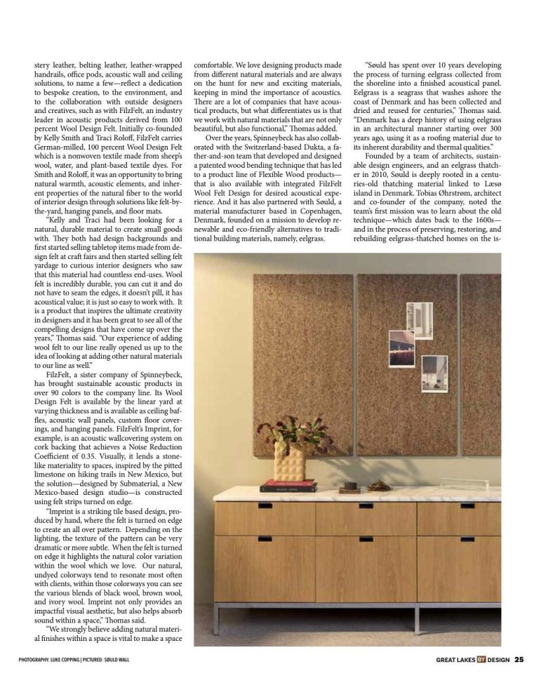 Sould Wall featured in Natural Materials roundup