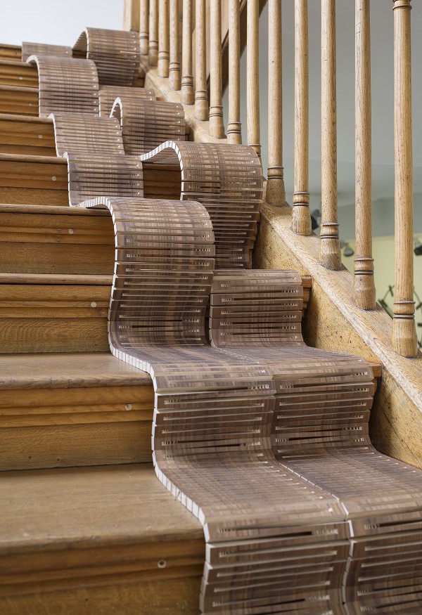 Flexible wood down stairs