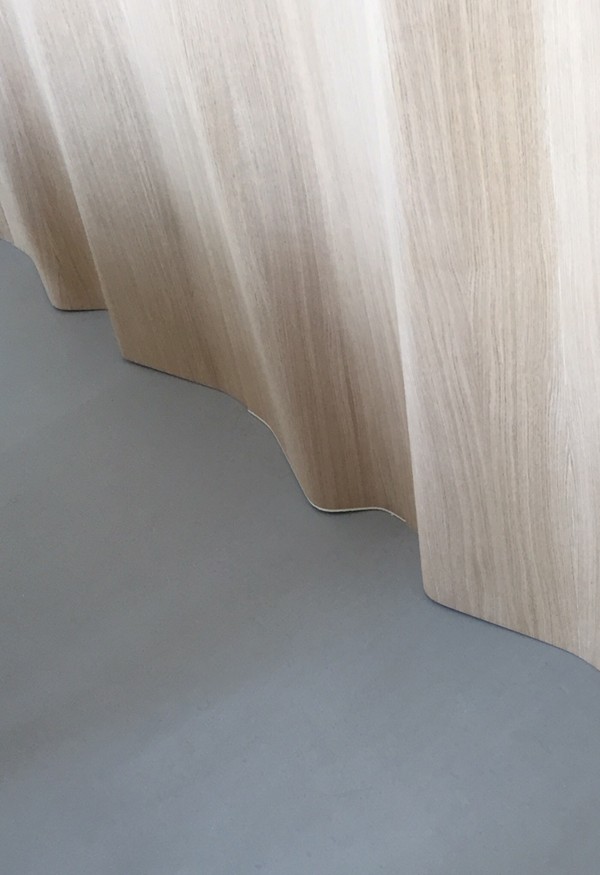 Pleat panels along floor