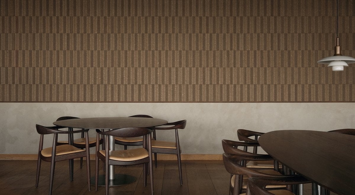 Sould Fragments in Restaurant Rosenhøj with table and chairs and pendant