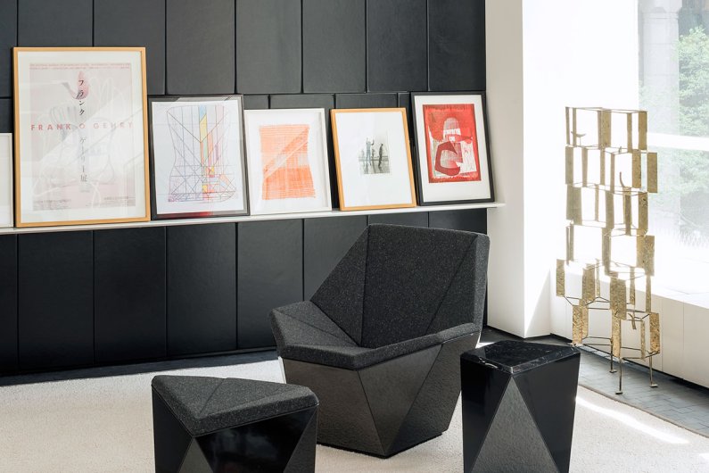 Muro leather wall panels in office